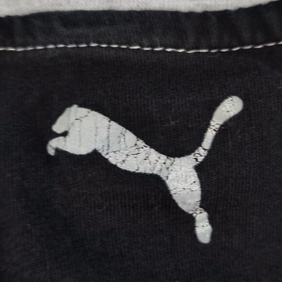 Puma T-shirt boys size L (14-16) black & grey with silver graphic design - Picture 8 of 10